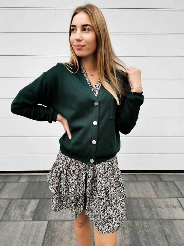 Zielony sweter Perfe w stylu casual