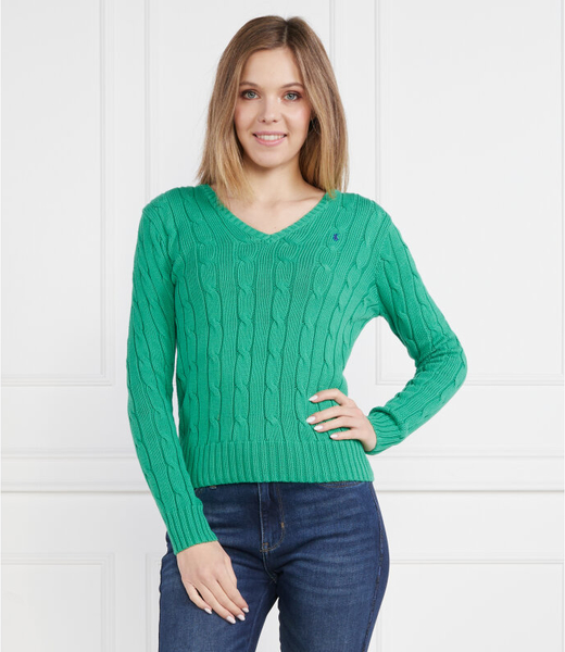 Zielony sweter POLO RALPH LAUREN w stylu casual