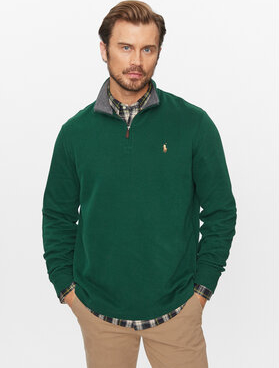 Zielony sweter POLO RALPH LAUREN ze stójką w stylu casual
