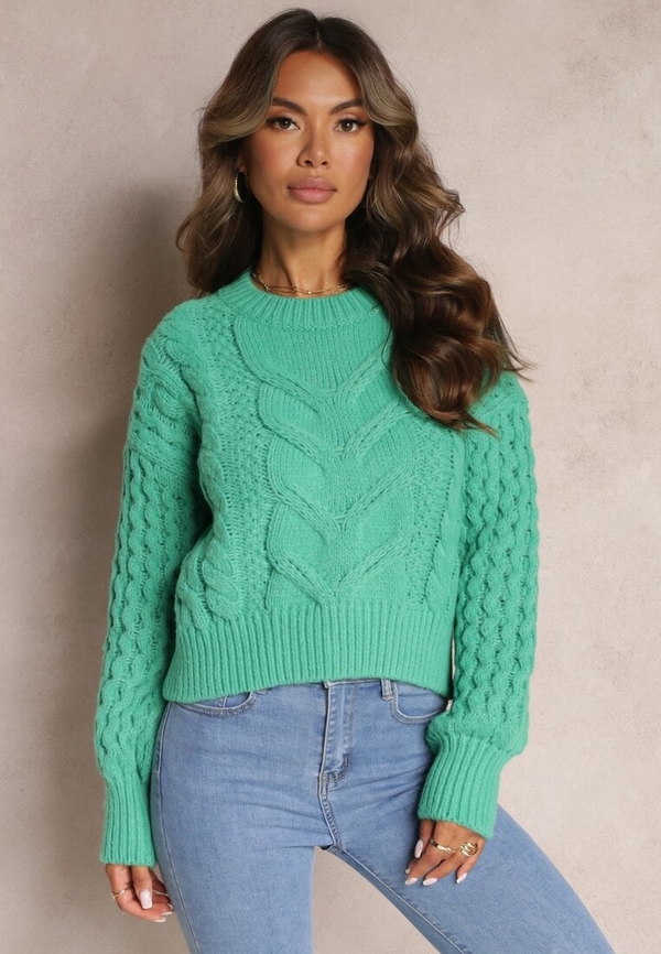 Zielony sweter Renee w stylu klasycznym