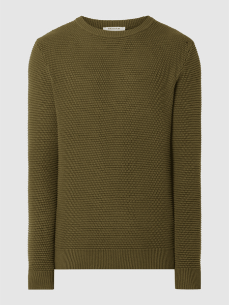 Zielony sweter Review z okrągłym dekoltem