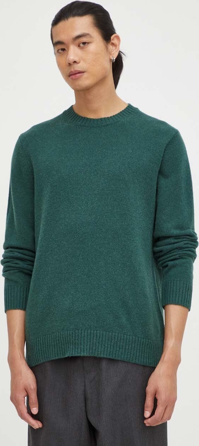Zielony sweter Samsoe Samsoe z okrągłym dekoltem w stylu casual