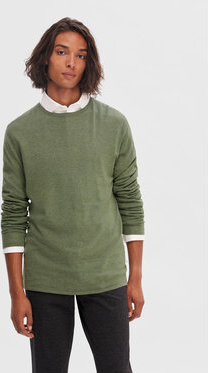 Zielony sweter Selected Homme w stylu casual z okrągłym dekoltem