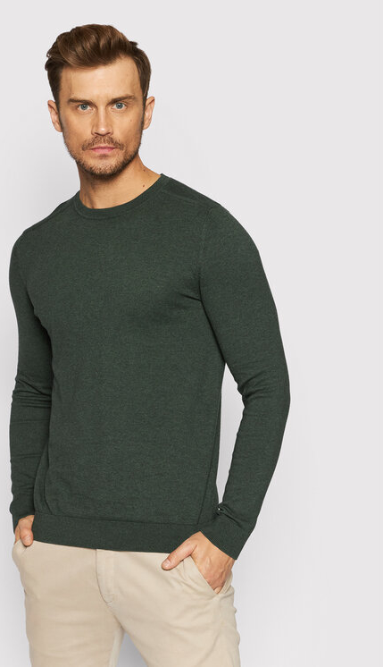 Zielony sweter Selected Homme z okrągłym dekoltem w stylu casual