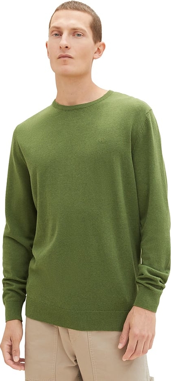 Zielony sweter Tom Tailor z okrągłym dekoltem