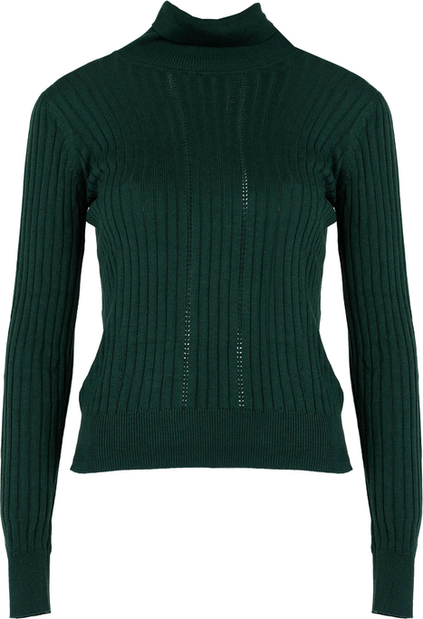 Zielony sweter ubierzsie.com z dzianiny w stylu casual