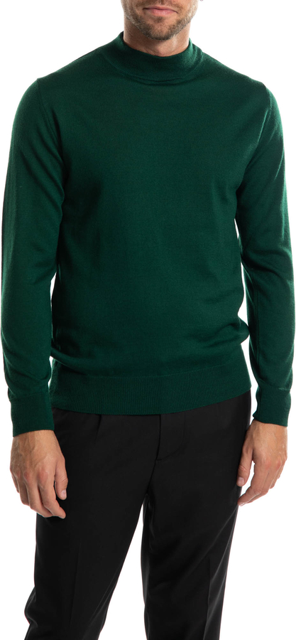 Zielony sweter ubierzsie.com z okrągłym dekoltem w stylu casual