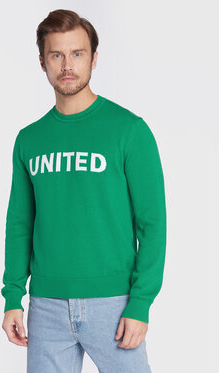Zielony sweter United Colors Of Benetton z okrągłym dekoltem