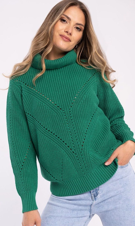 Zielony sweter Volcano w stylu casual
