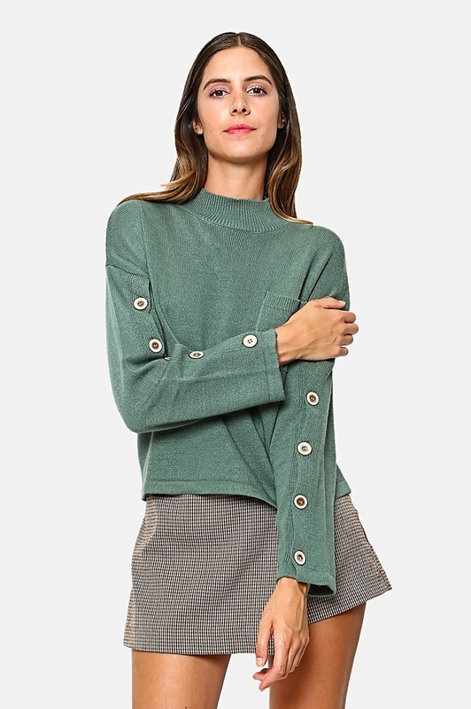 Zielony sweter William De Faye w stylu casual z jedwabiu