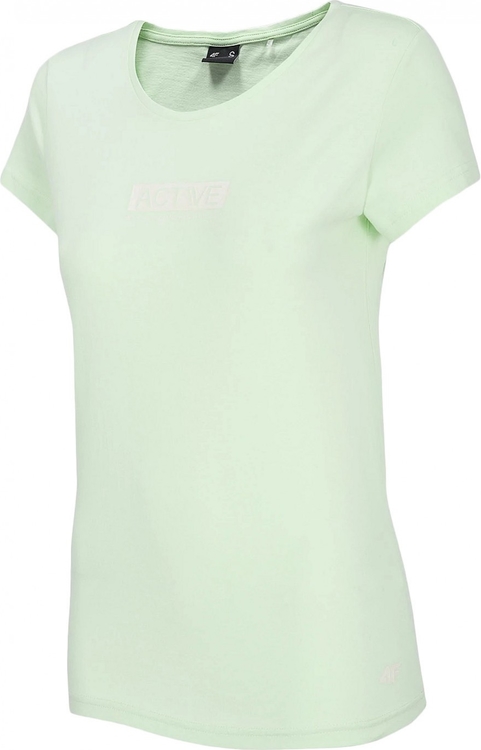 Zielony t-shirt 4F w sportowym stylu z okrągłym dekoltem z krótkim rękawem
