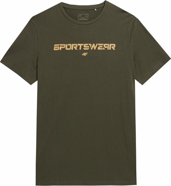 Zielony t-shirt 4F z bawełny w sportowym stylu