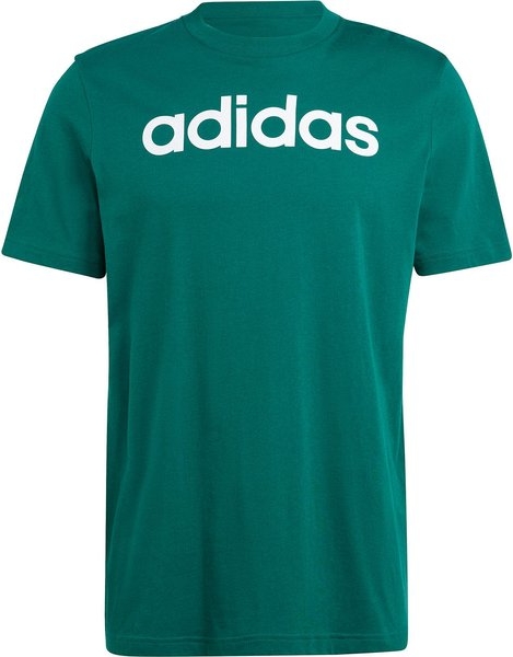 Zielony t-shirt Adidas w sportowym stylu z krótkim rękawem z dżerseju