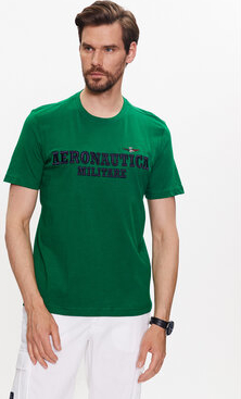 Zielony t-shirt Aeronautica Militare w młodzieżowym stylu