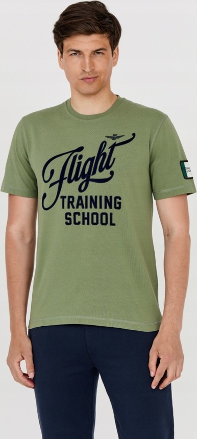Zielony t-shirt Aeronautica Militare w młodzieżowym stylu