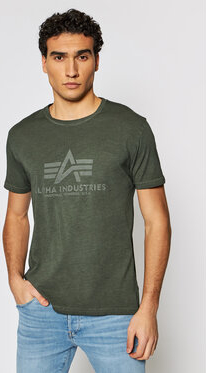 Zielony t-shirt Alpha Industries w młodzieżowym stylu