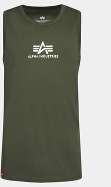 Zielony t-shirt Alpha Industries w młodzieżowym stylu z krótkim rękawem