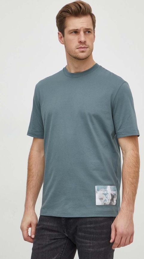 Zielony t-shirt Armani Exchange z krótkim rękawem