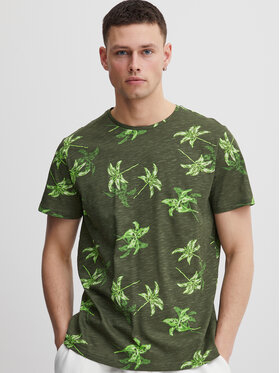 Zielony t-shirt Blend z krótkim rękawem w młodzieżowym stylu