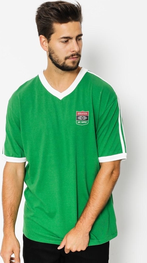 Zielony t-shirt Brixton z bawełny z krótkim rękawem