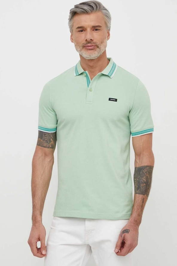 Zielony t-shirt Calvin Klein w stylu casual
