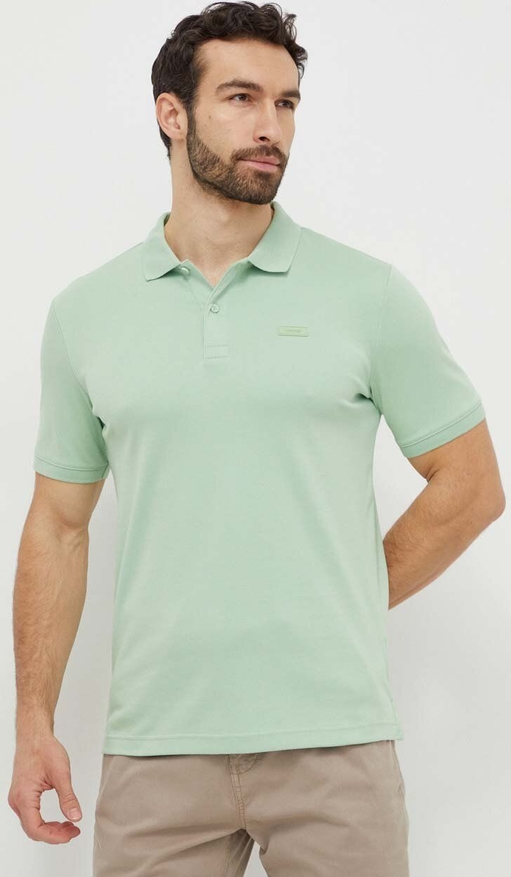 Zielony t-shirt Calvin Klein w stylu casual z bawełny