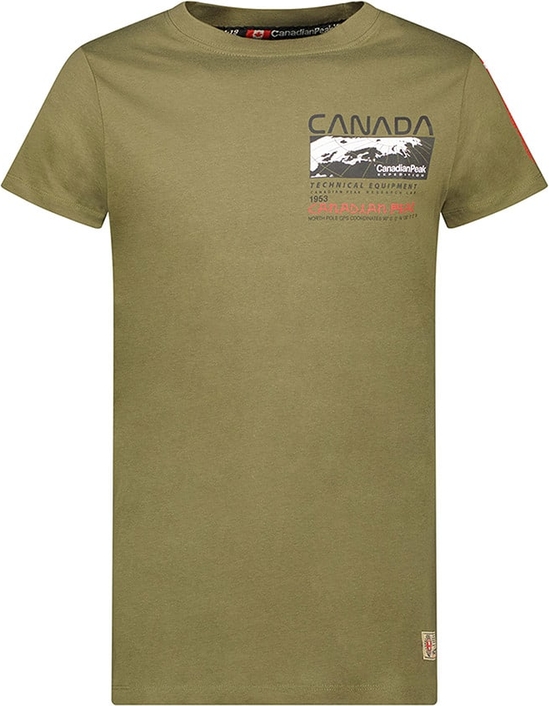 Zielony t-shirt Canadian Peak w młodzieżowym stylu