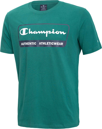 Zielony t-shirt Champion w stylu klasycznym z krótkim rękawem