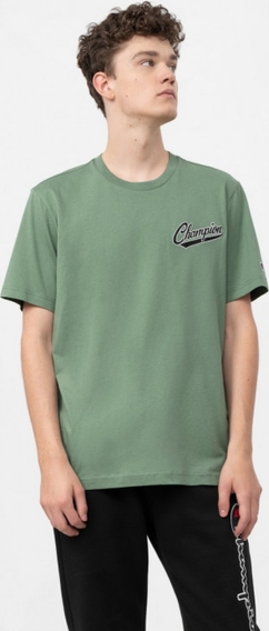 Zielony t-shirt Champion z dzianiny