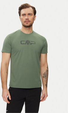Zielony t-shirt CMP z krótkim rękawem w młodzieżowym stylu