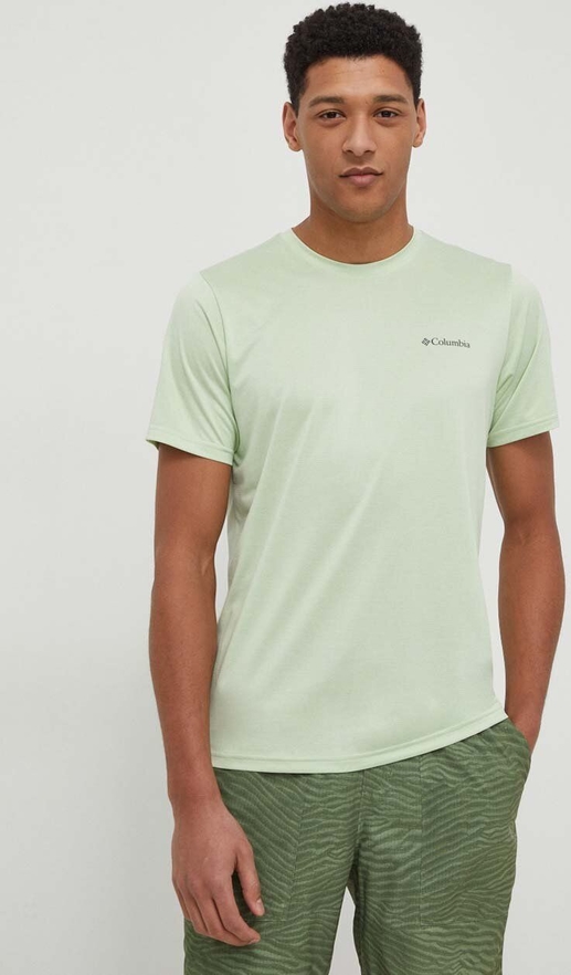 Zielony t-shirt Columbia w stylu casual z krótkim rękawem