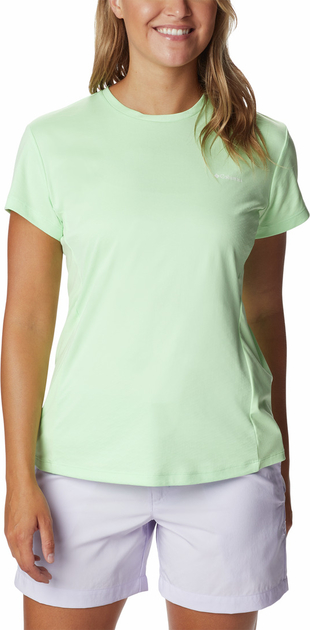 Zielony t-shirt Columbia z krótkim rękawem z okrągłym dekoltem