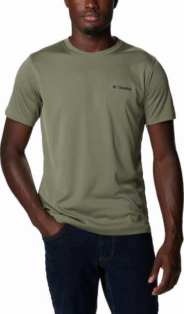 Zielony t-shirt Columbia z tkaniny z krótkim rękawem