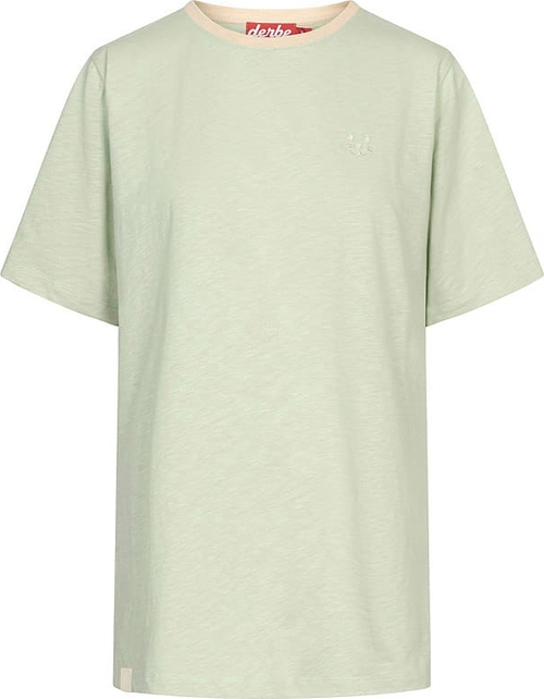 Zielony t-shirt Derbe z okrągłym dekoltem z bawełny