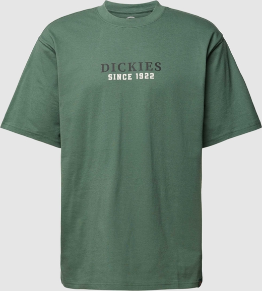 Zielony t-shirt Dickies z bawełny z nadrukiem