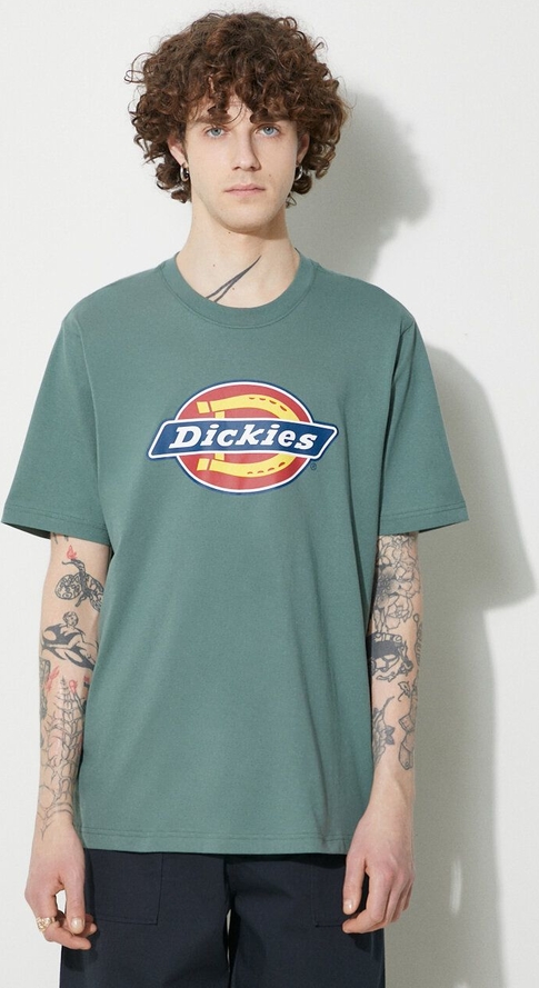 Zielony t-shirt Dickies z krótkim rękawem z nadrukiem