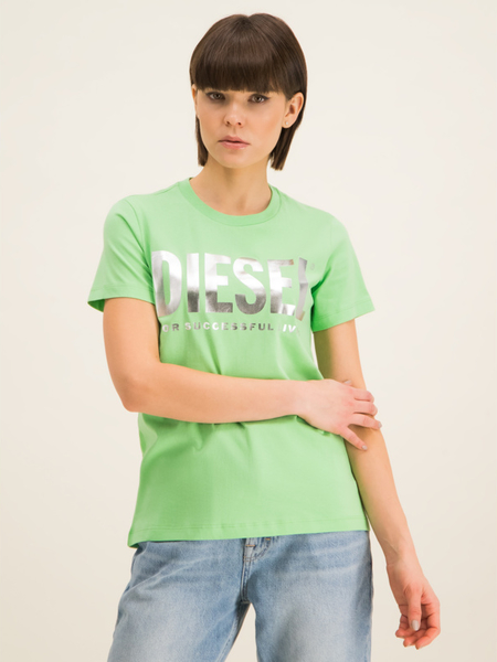 Zielony t-shirt Diesel w młodzieżowym stylu