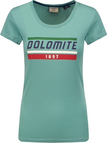 Zielony t-shirt Dolomite z okrągłym dekoltem w młodzieżowym stylu