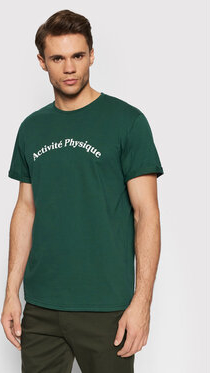 Zielony t-shirt Drivemebikini z okrągłym dekoltem w młodzieżowym stylu z krótkim rękawem