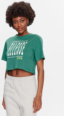 Zielony t-shirt Ellesse z okrągłym dekoltem w sportowym stylu