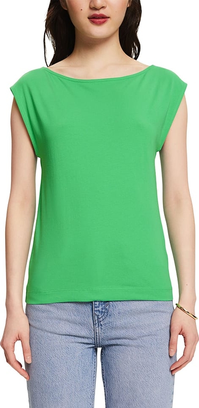 Zielony t-shirt Esprit z krótkim rękawem