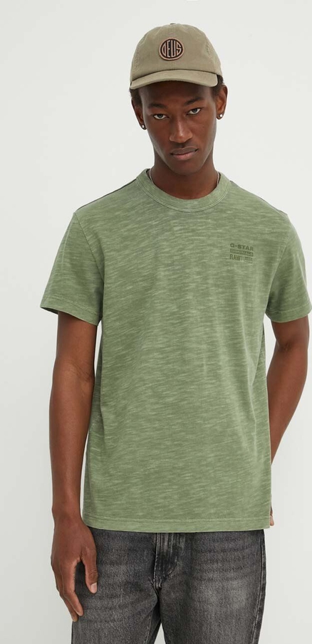 Zielony t-shirt G-Star Raw z bawełny w stylu casual z krótkim rękawem