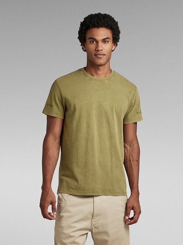 Zielony t-shirt G-star z krótkim rękawem z bawełny