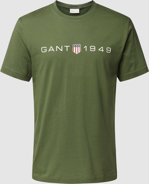 Zielony t-shirt Gant z bawełny