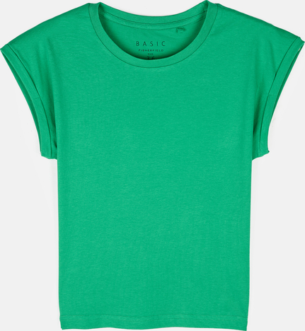 Zielony t-shirt Gate w stylu casual