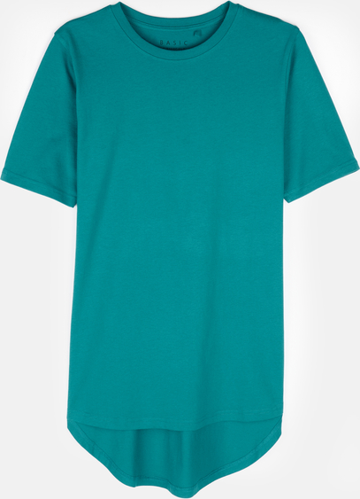 Zielony t-shirt Gate z bawełny z krótkim rękawem w stylu casual