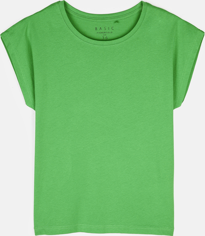 Zielony t-shirt Gate z okrągłym dekoltem