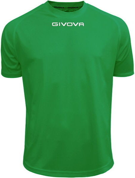 Zielony t-shirt Givova z krótkim rękawem w sportowym stylu z tkaniny