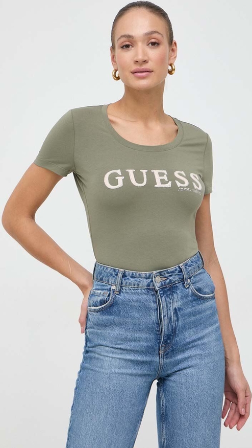 Zielony t-shirt Guess