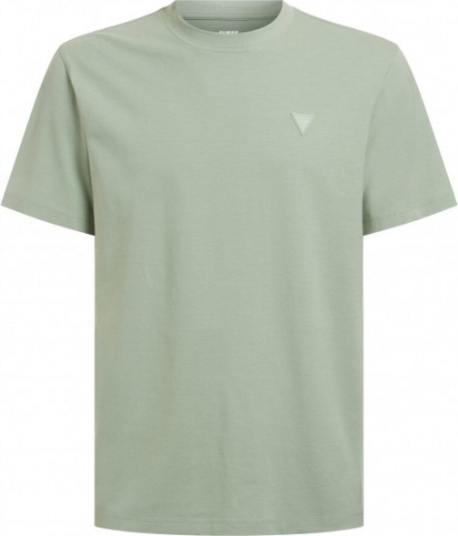 Zielony t-shirt Guess z bawełny w stylu casual z krótkim rękawem